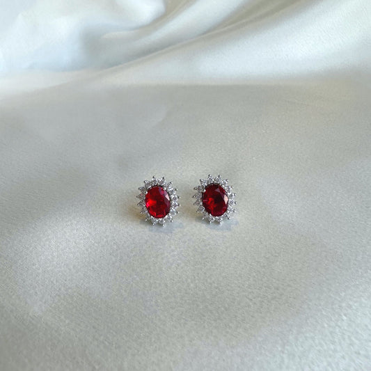 Royal Ruby CZ Earrings