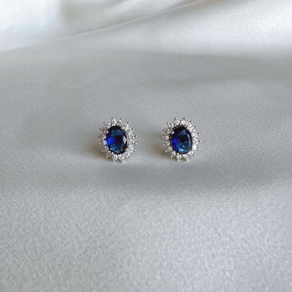 Royal Sapphire CZ Earrings