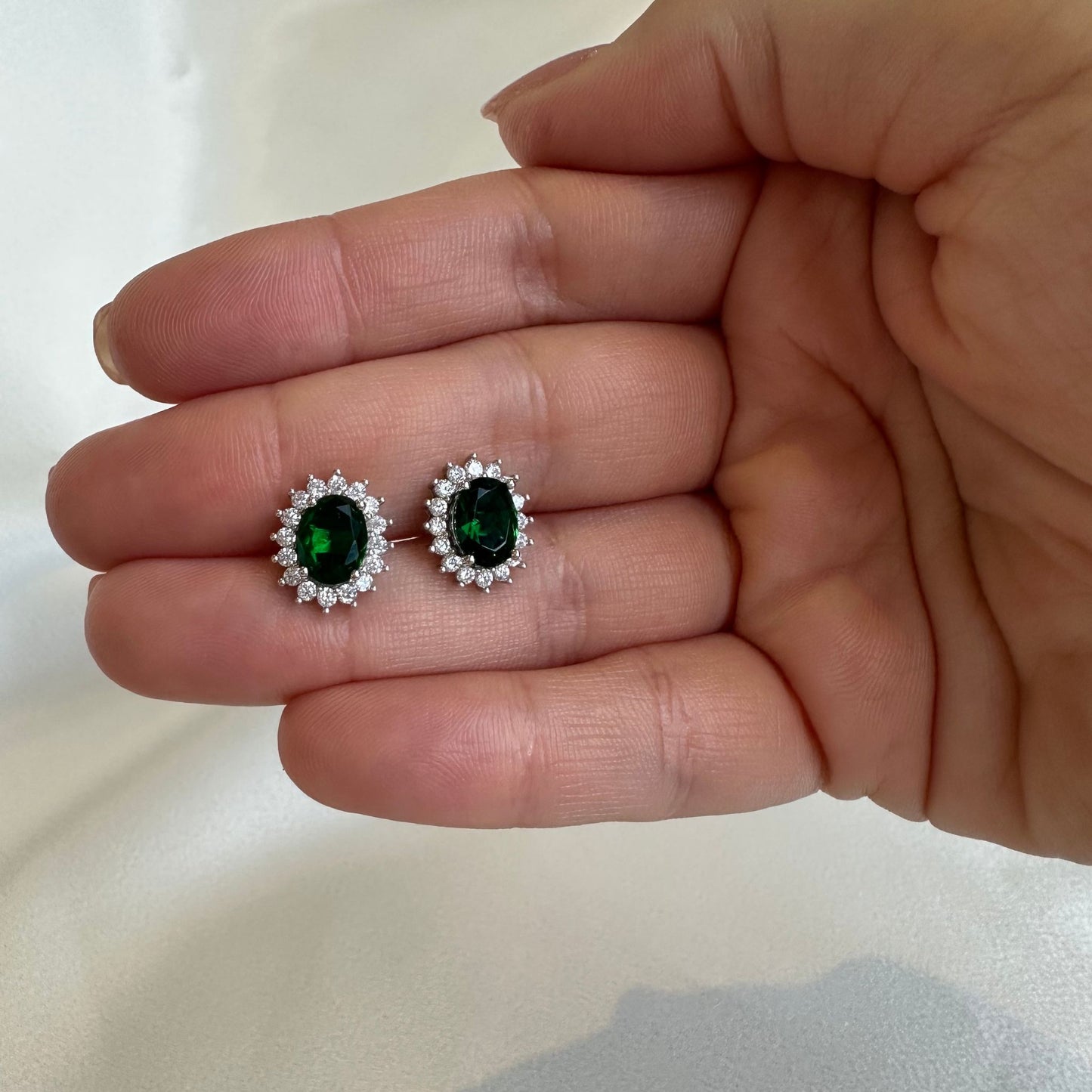 Royal Emerald CZ Earrings