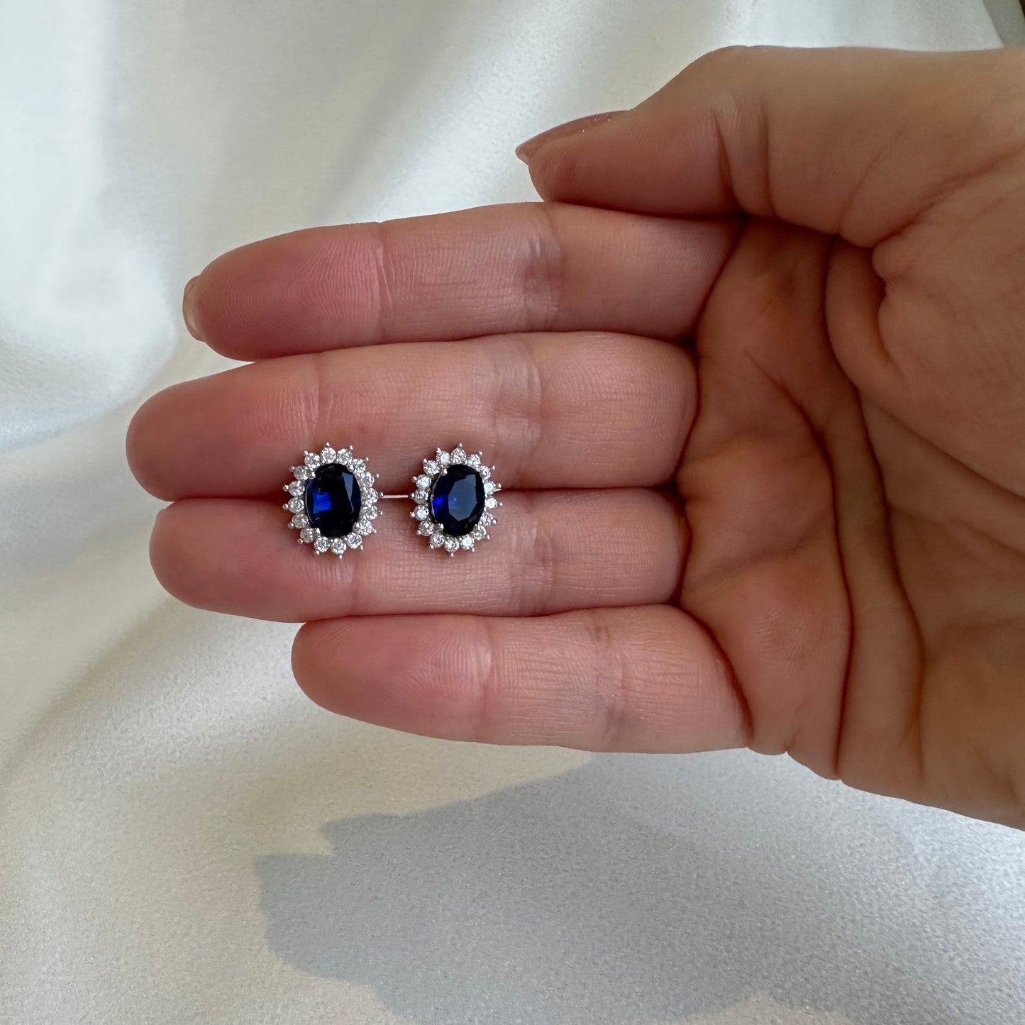 Royal Sapphire CZ Earrings