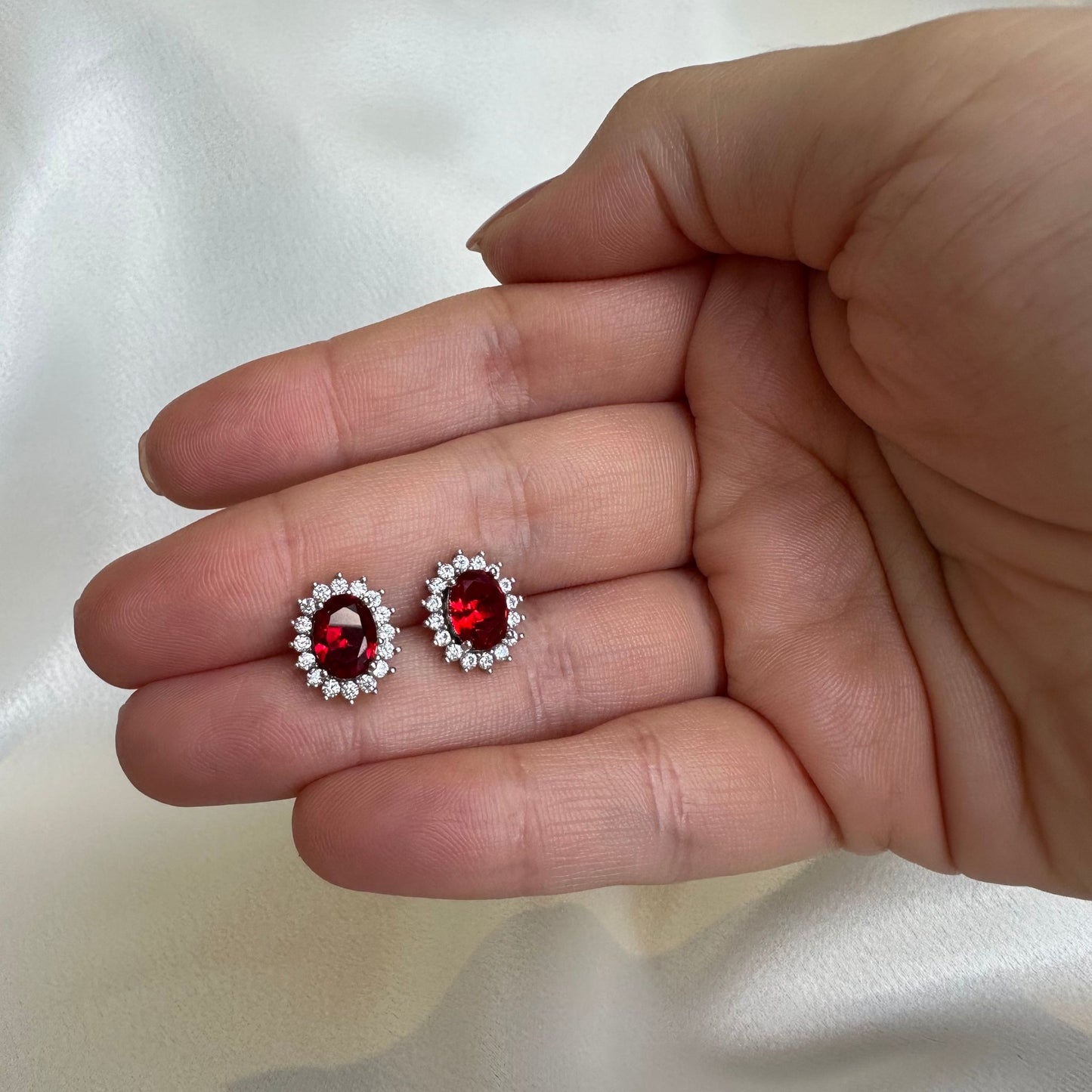 Royal Ruby CZ Earrings