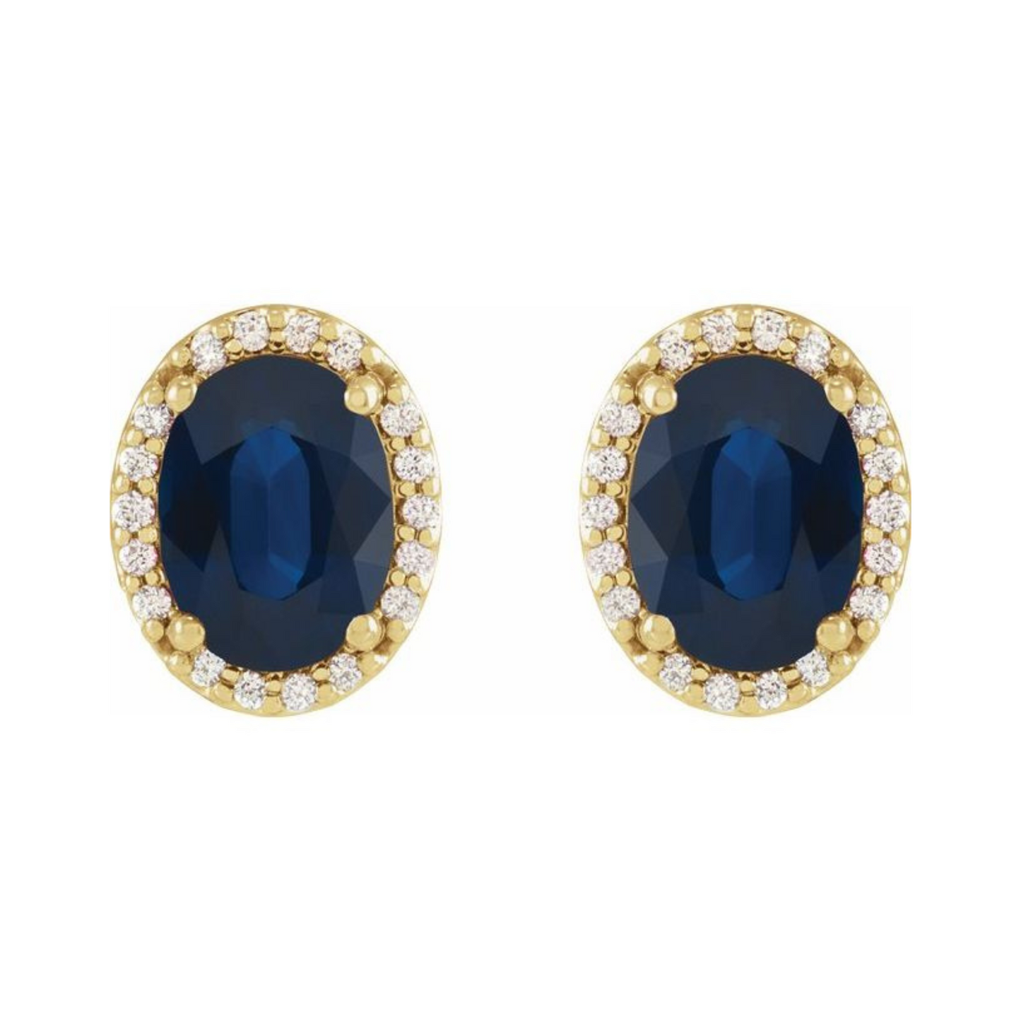 Oval Sapphire Halo Earrings