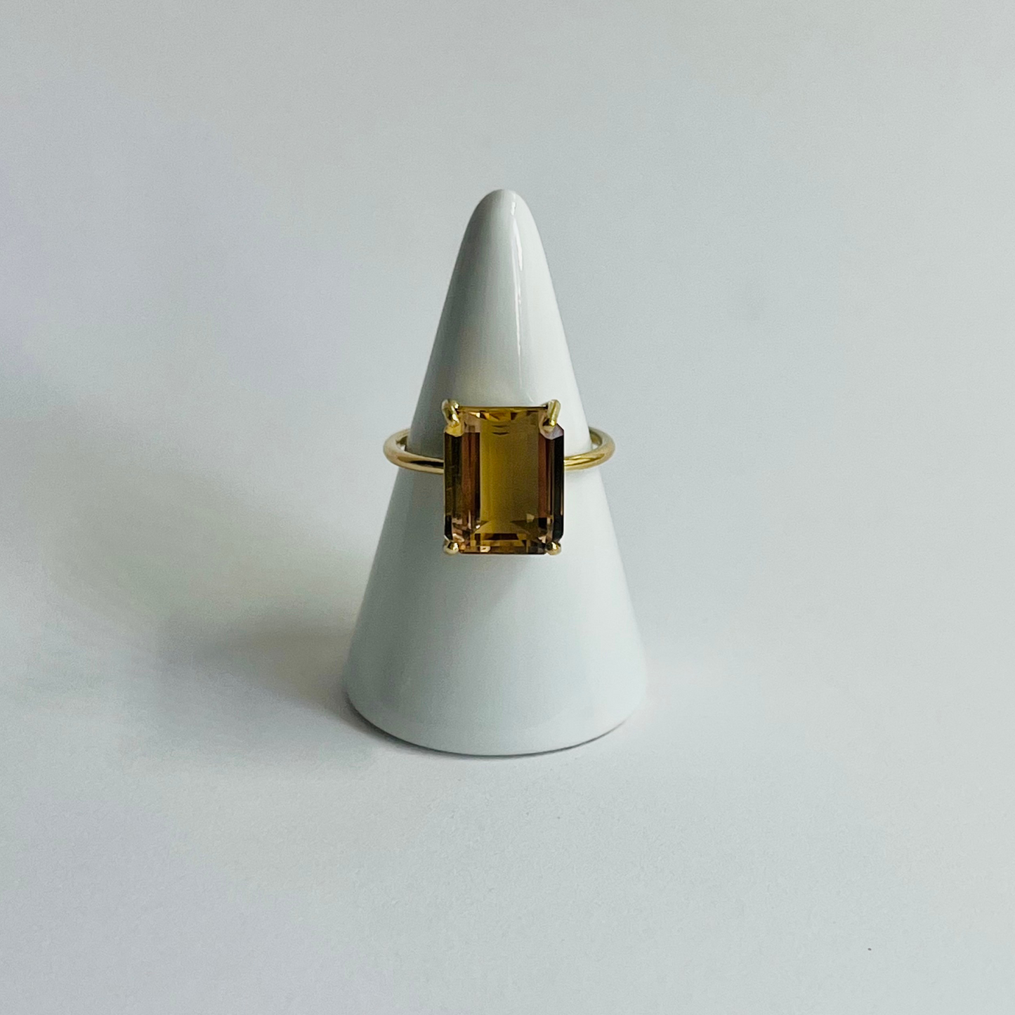 Pietra Ring with emerald cut Citrine